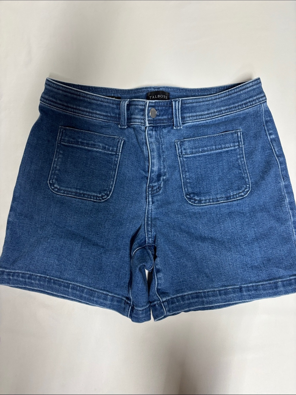 Talbots Patch Pocket Denim Shorts Blue Stretch Women’s